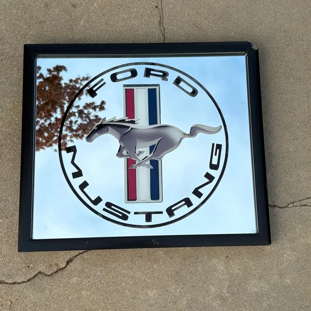 Vintage ford mustang mirror wall hanging home decor car automotive sign